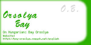 orsolya bay business card